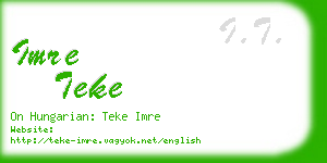 imre teke business card